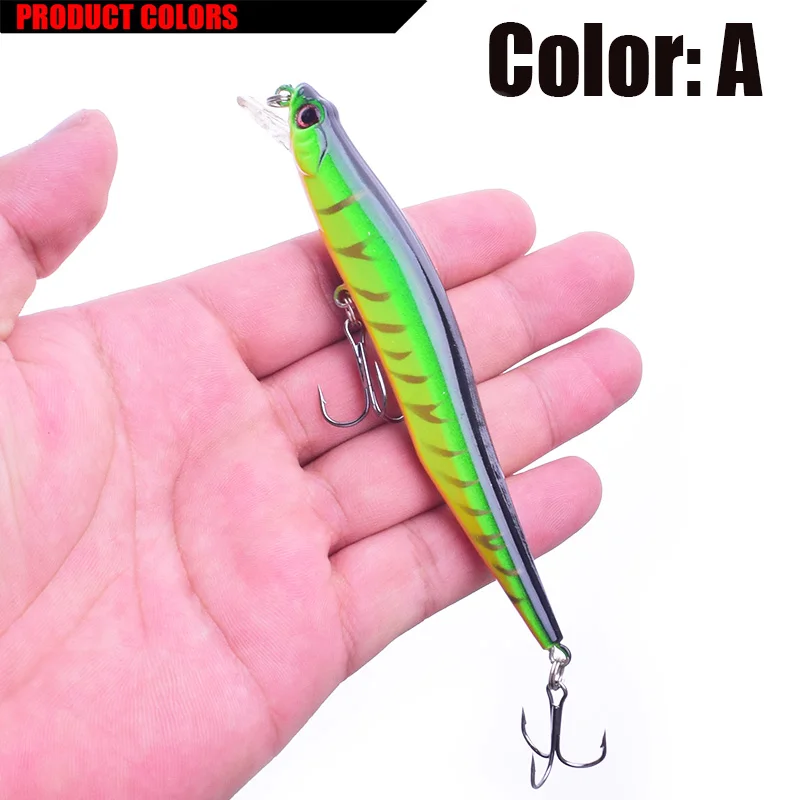 Señuelos de Pesca de pececillos, 1 unidad, 115mm, 10g, Crankbaits, cebo duro Artificial, Wobblers, señuelo de flotador lento, accesorios de aparejos de Pesca - imagen 5