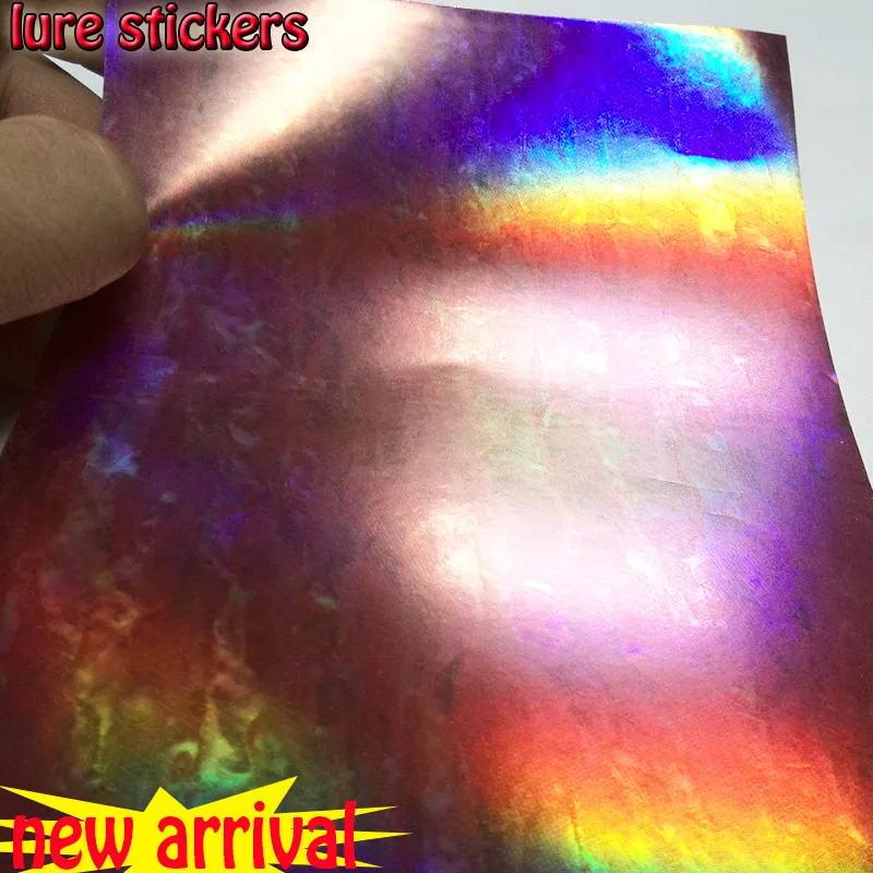 Pegatinas de señuelo de gran tamaño, 10CM x 15CM, mezcla de 4 tipos de colores, piel de pez, cada color, 2 papeles en total, 8 unidades por lote - imagen 4