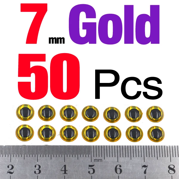 7mm Gold 50Pcs