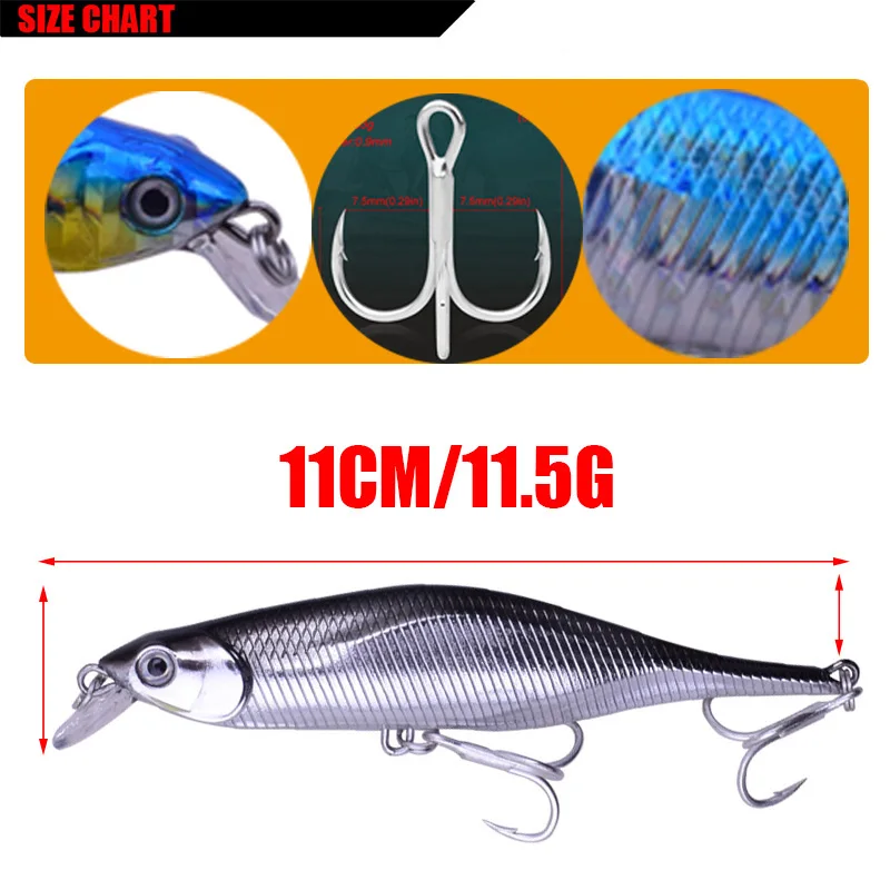 WDAIREN-Señuelos de Pesca de 11cm/11g, cebo duro japonés Artificial, Wobbler, Swimbait, modelo caliente, cebo de manivela, 5 colores, WD-478 - imagen 2