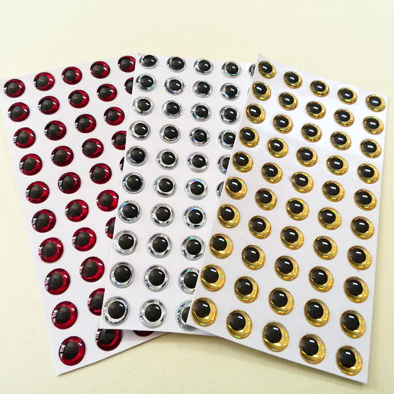 Mezcla de tres colores, novedad de 2023, ojos de señuelo de pesca 3d, elija tu tamaño, cantidad: 600 unids/lote - imagen 4