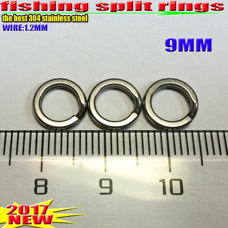 Anillos divididos de pesca, accesorios de pesca de 4,5 MM-17,2 MM, cantidad: 100 unids/lote, acero inoxidable 304 de alta calidad, ¡elige el tamaño!