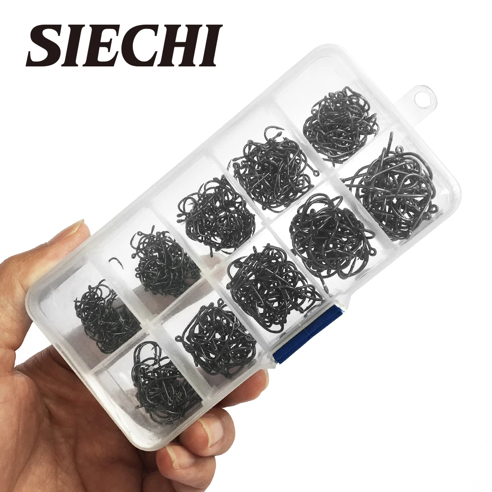 Anzuelo de pesca de carpa con cabeza circular, piezas, tamaño 3, 4, 5, 6, 7, 8, 9, 10, 11, 12, 500 - imagen 4