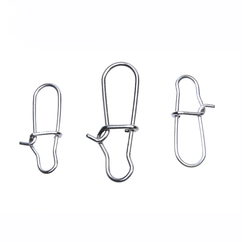 Conector de pesca de acero inoxidable, enganchado, barril a presión, gancho giratorio, señuelo, herramienta de carpa, accesorios, productos para pesca, 50 unids/caja - imagen 4