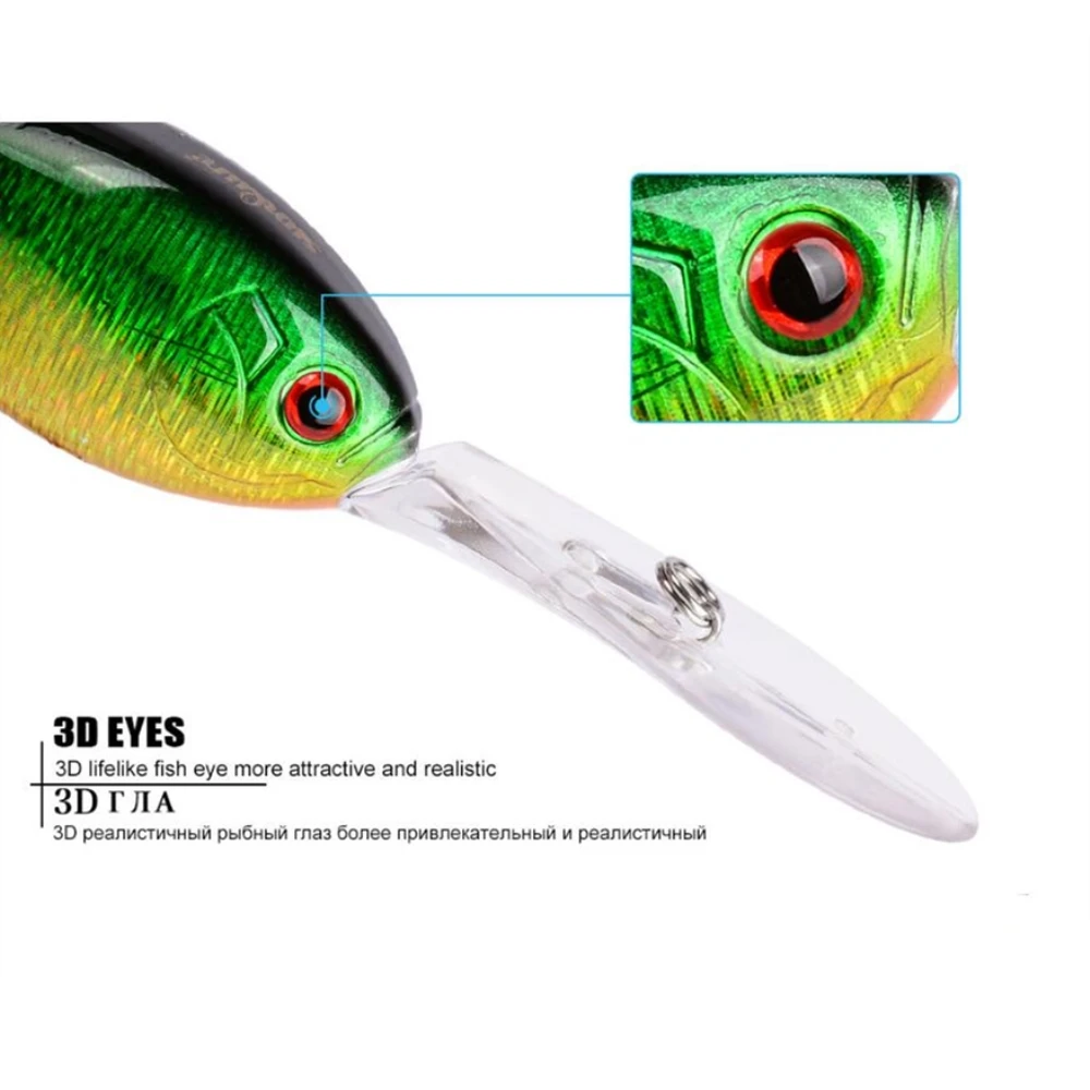 Señuelo de pesca Crankbait, 11cm, 18,5g, cebo Artificial duro para buceo profundo, 1,8 m-3,6 m, ojos 3D, todo para la pesca, 1 unids/lote - imagen 3