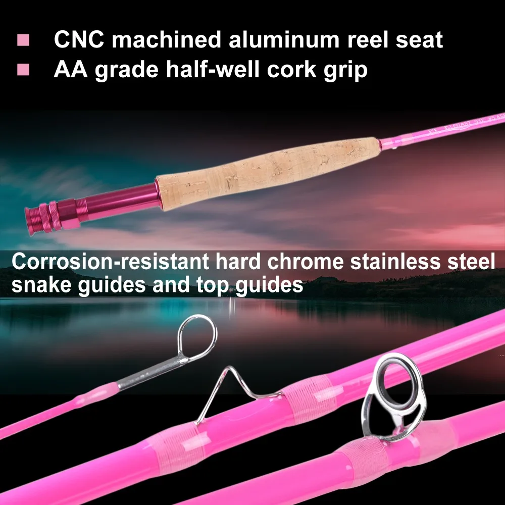 Combo de caña de pescar con mosca elegante Maximumcatch - 6'6"/9' 2/5WT caña + carrete + línea + kit de señuelos con moscas con caja - imagen 3