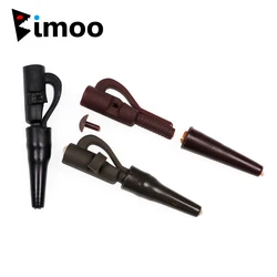 Bimoo-Juego de 10 sujetadores de guía de seguridad y goma trasera para aparejos de pesca de carpa, sistema de clip de guía seguro para usar con plomada giratoria negra