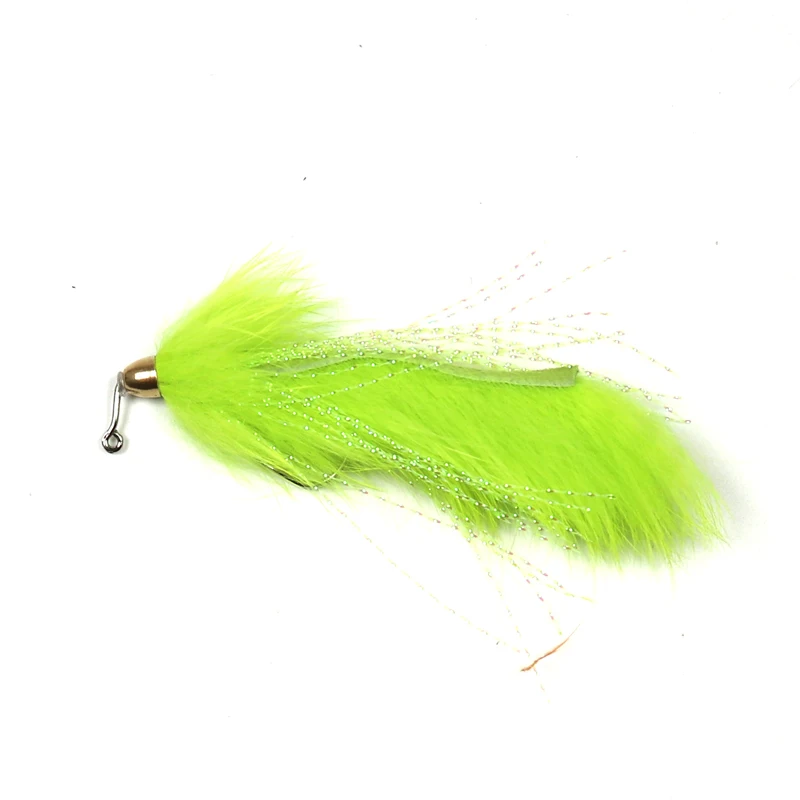 Bimoo-Serpentinas de pesca con mosca, 4 unidades, tamaño 1/0, color blanco, Chartreuse, negro - imagen 3