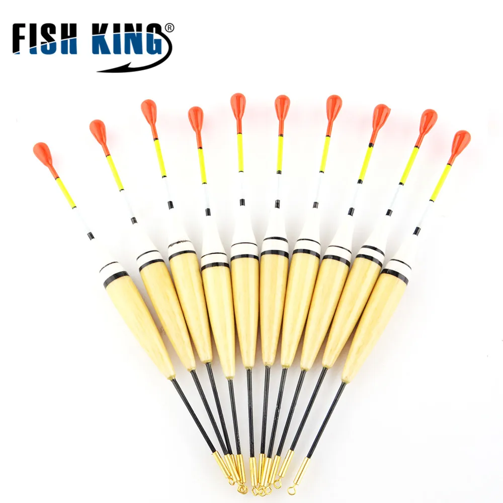 FISH KING-flotador de pesca de madera de Paulownia, 10 piezas, 2g, 14,5 cm, boyas, accesorios de pesca de carpa - imagen 2