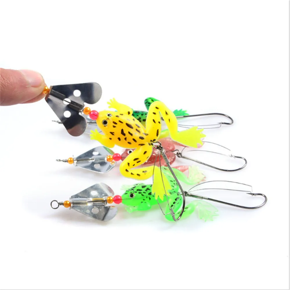 FISHINAPOT 1 Uds cebo suave de rana de goma 90mm 6,2g Señuelos de pesca 4 colores Wobblers Bass Pike CrankBait aparejos de pesca YA21 - imagen 3