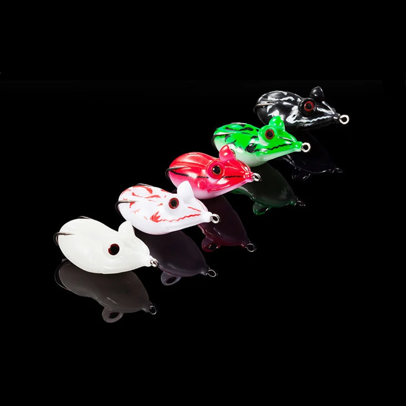 Señuelo de rana de 5 colores, cebo de pesca Artificial suave, ojos 3D, Topwater, Wobbler, para Pike, cabeza de serpiente, B274, 14g, 4,5 cm, 20 unids/lote - imagen 5