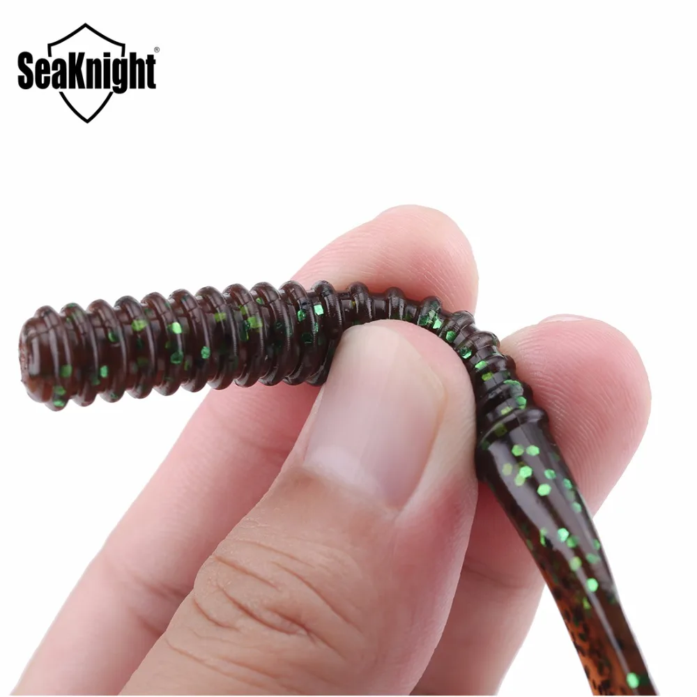 SeaKnight-señuelo suave SL010, 13cm, 5 ", 7,5g, 6 piezas, señuelo de pesca suave, cebo Artificial, señuelo larva suave, gusano de cola Flexible, pesca en agua salada - imagen 3