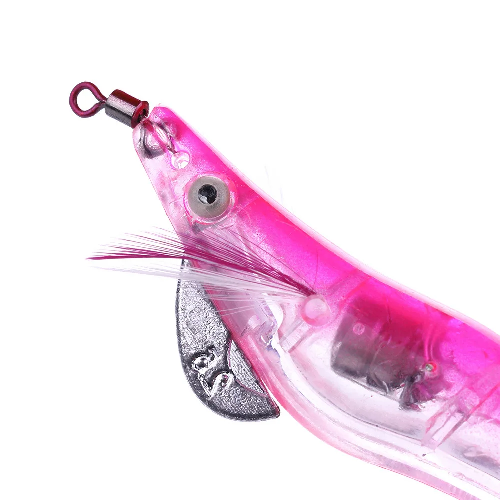 Señuelo luminoso electrónico para pesca de camarones, plantilla de calamar, 10,5 cm, 12g, pesca nocturna, señuelo de calamar, aparejos de lubina, 6 uds. - imagen 5