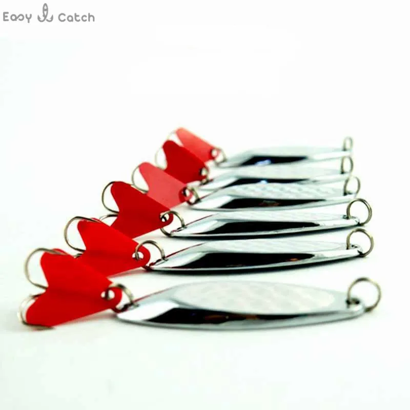 Señuelos de Pesca de cuchara de Metal duro, cebo giratorio de alambre de pesca de agua dulce y salada, para curricán, Wobblers de pesca de plata de China, 10 Uds. - imagen 3