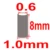 1.0x8mm  100pcs