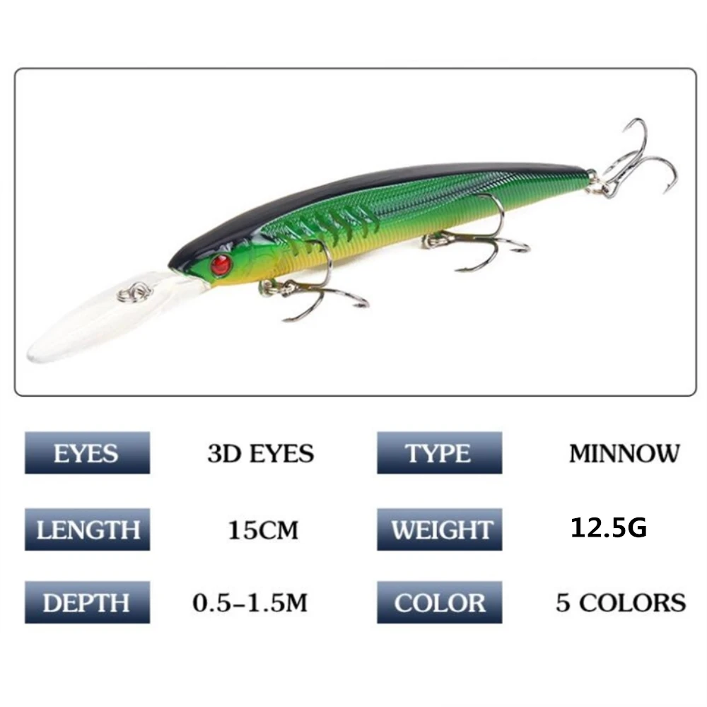 Señuelo de pesca de pececillos de calidad, cebo duro Artificial, aparejos Swimbait, 15cm/12,5g, 1 unidad por lote - imagen 3