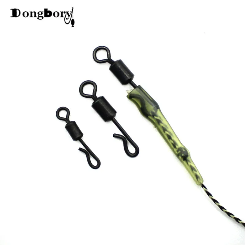 Accesorio de aparejo mostrando su uso con mangas antienredos para pesca de carpa