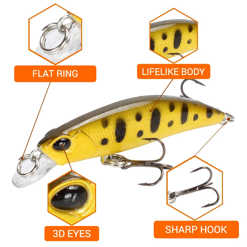 Slowly Sinking Minnow Fishing Lure 65mm 4g Artificial Japan Hard Bait Bass Pike Wobblers Crankbait Carp Fishing - imagen 4