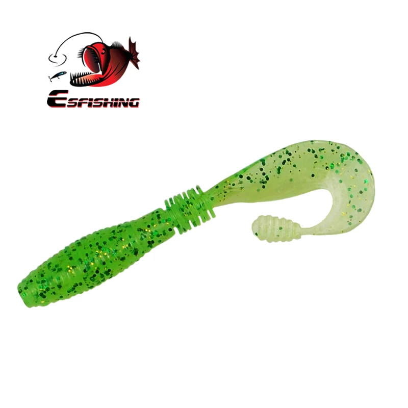 ESFISHING señuelos blandos Counter Grub 5 uds 100mm Sigle Tail Grub cebos Pesca Señuelos de Pesca pesca de carpa - imagen 2