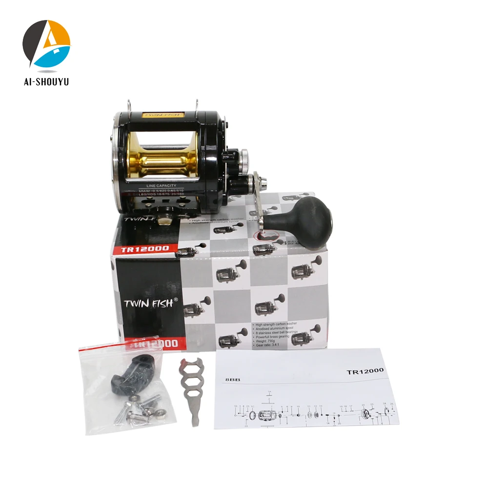 Carrete Baitcasting TR12000 – 8 rodamientos para barco y agua salada