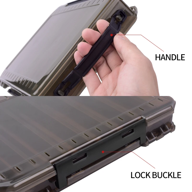 LINNHUE-caja de plástico para Señuelos de Pesca, anzuelos giratorios de doble cara para pececillos, cajas de ranas para contenedor de aparejos de pesca - imagen 3