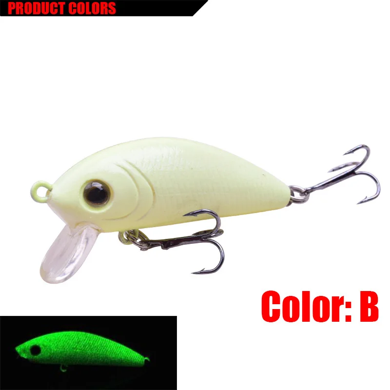 Mini señuelo de pesca de pececillos, 50mm, 4,5g, cebo duro bonito para nadar en agua superior con anzuelos triples, aparejos de pesca Crankbait, 1 ud. - imagen 4