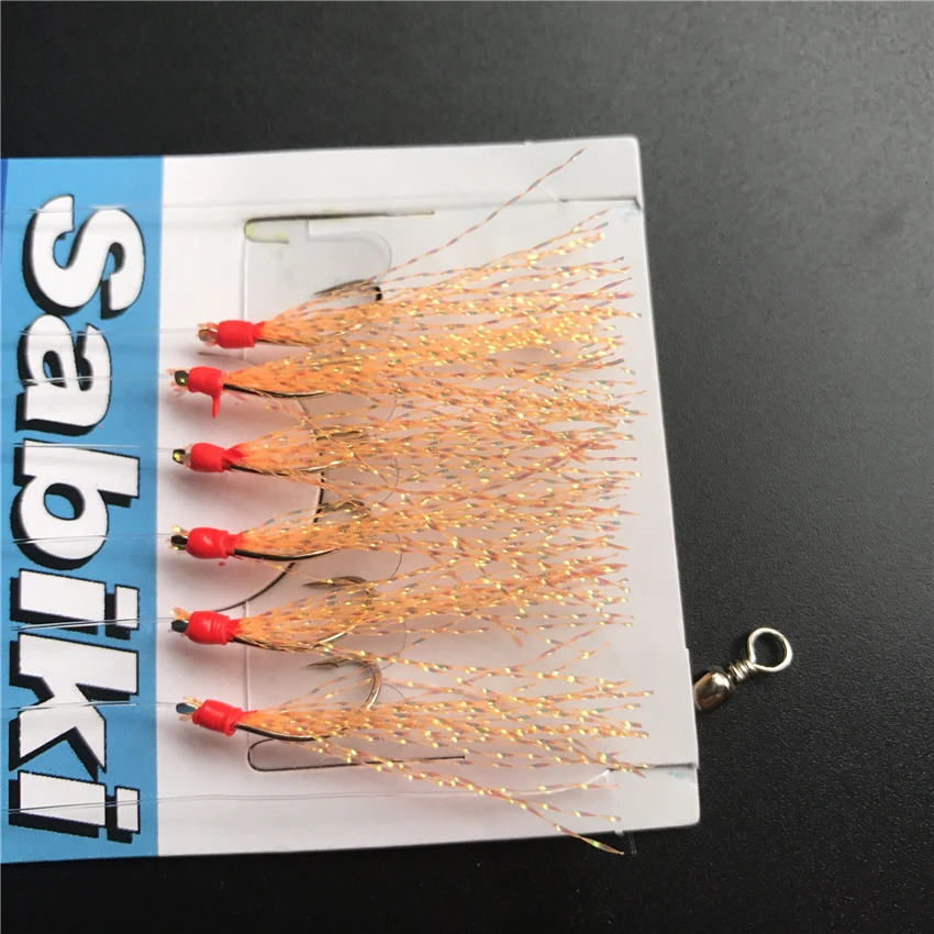 Un conjunto de señuelos de pesca diseñados para captar camarones y otros peces pequeños