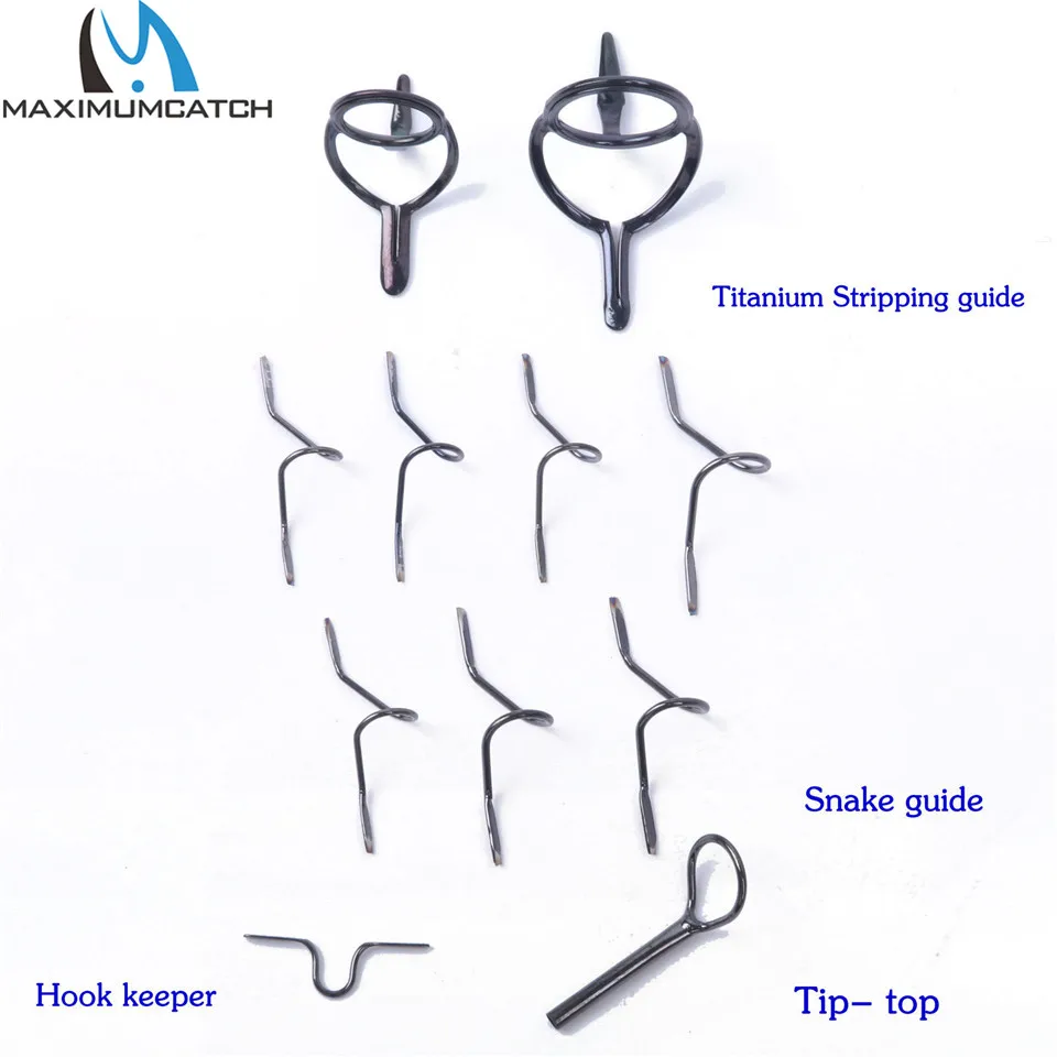 Juego de guías de caña de pescar Maximumcatch para construcción de caña de pescar de 9 pies, 4WT a 10WT, titanio o cromo duro, 11 Uds., accesorio de pesca con mosca - imagen 5