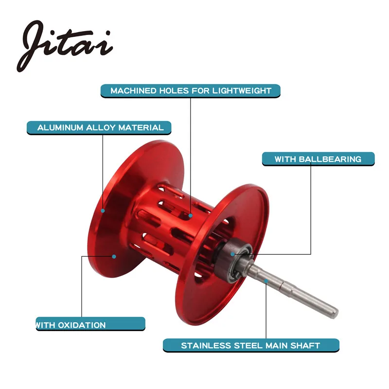 JITAI-carrete de pesca Baitcasting con freno magnético, carrete de pesca de fundición, carrete de repuesto ligero con piezas de repuesto de rodamiento - imagen 2