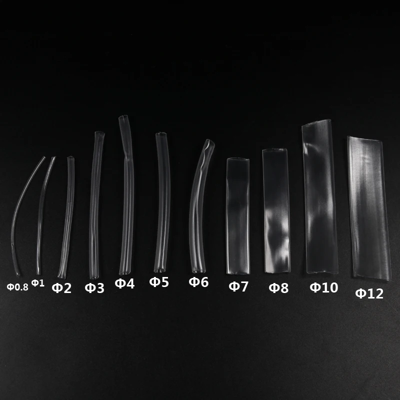Wifreo-tubo retráctil de pesca de carpa transparente, tubos termorretráctiles, Material de aparejo de cubierta de línea de vástago de gancho, 0,8mm, 1mm, 2mm, 6cm, 40 Uds. - imagen 2
