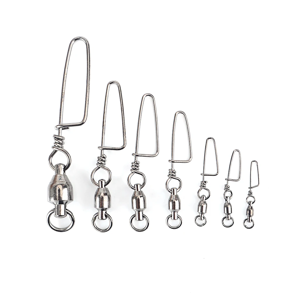 NGB 2-8PCS Ball Bearing Fishing Swivel With Coast Look Snap Fishing 1#-10# Lure Connector Terminal Fishing Accessories - imagen 2