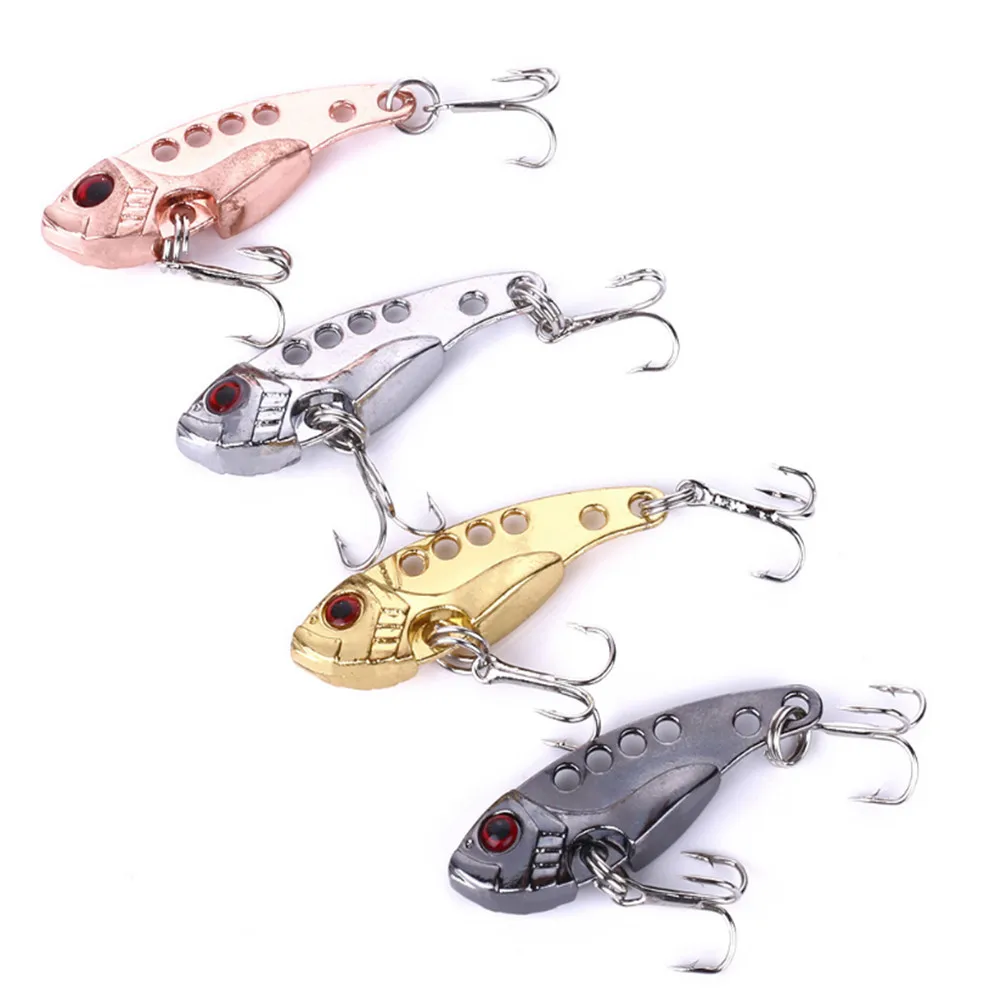 4pcs/lot Metal VIB 3.5G/3.5CM Fishing Lure Vibration Spoon Spinner Lure Crankbait Bass Artificial Hard Bait Cicada VIB Tackle - imagen 2