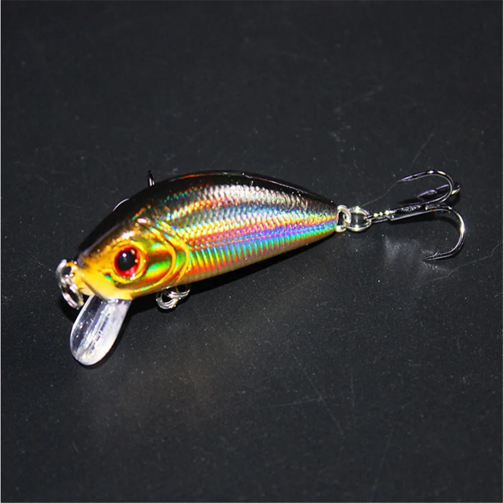 1 Uds 5cm 3,6g Topwater nadar pez señuelo de pesca cebo duro Artificial Mini pesca Crankbait Wobblers pesca de carpa con 8 #   ganchos
