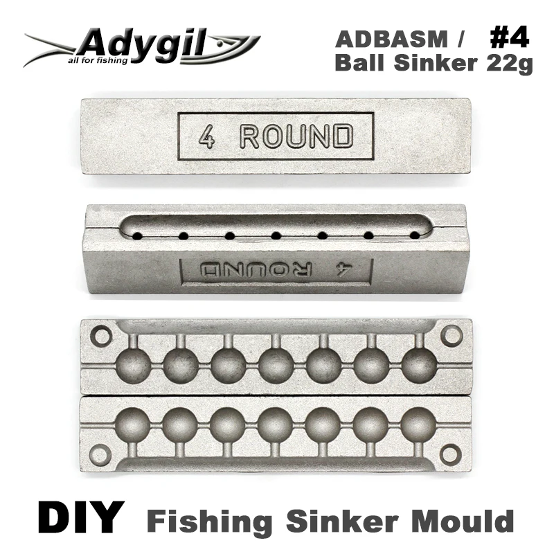 Adygil Molde de plomos bola ADBASM/#4 para pesca - imagen 2