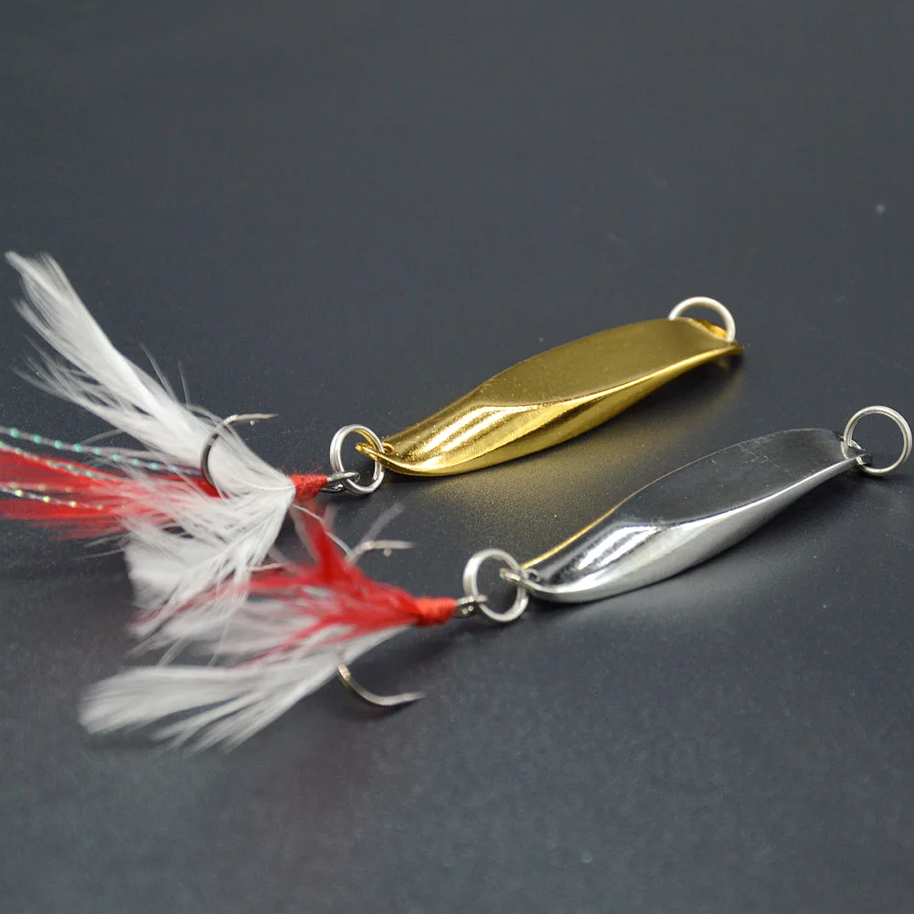 Señuelos de pesca Jigs cebo duro ángulo curvo Jigbait señuelos 10/14/21g plantilla de plumas anzuelos triples lote 2 piezas en oferta - imagen 5