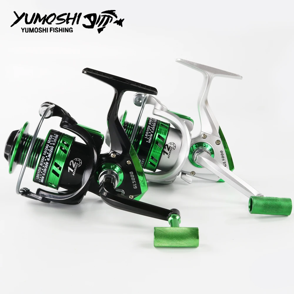 Yumoshi-carrete de pesca giratorio, bobina de Metal, bolas de rodamiento 12BB, serie 1000-7000, rueda de pesca - imagen 2
