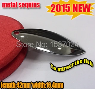 2025hot lentejuelas de metal cuchara de pesca cebo giratorio hojas de sauce señuelo calidad 20 unids/lote tamaño: 42mm * 16,4mm304 acero inoxidable - imagen 4