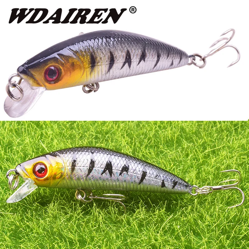 Señuelos de Pesca de pececillos, 1 pieza, 70mm, 8g, plástico Artificial flotante, Wobblers, aparejos, manivela, Swimbait, señuelo duro, Crankbait, WD-285 de Pesca - imagen 3