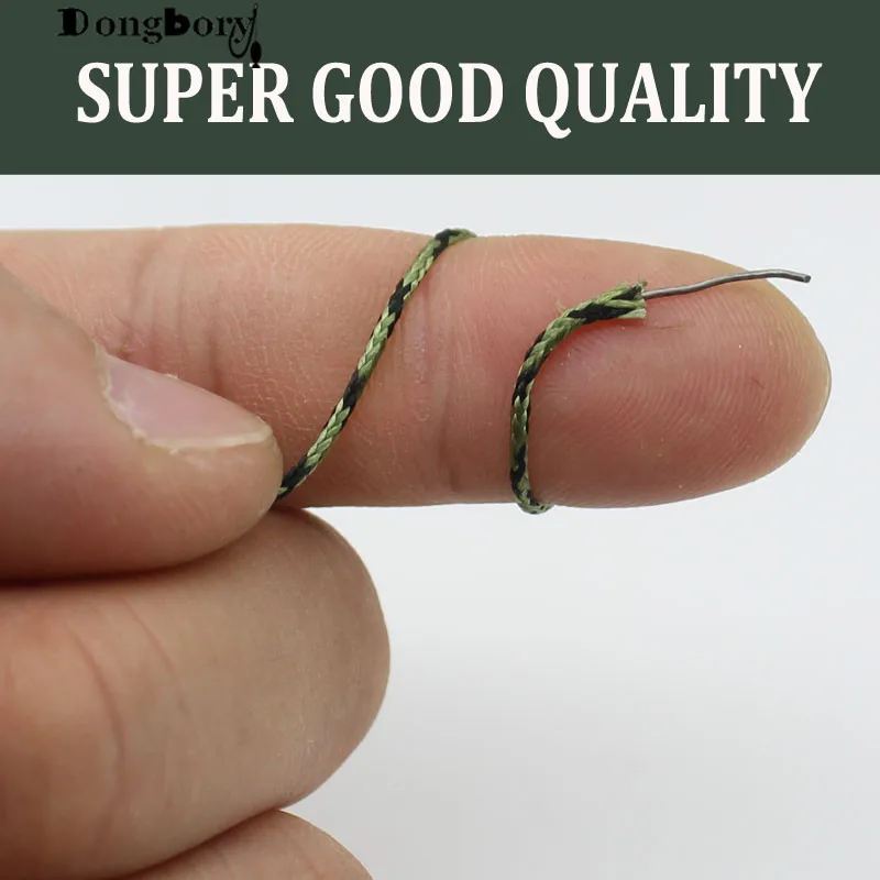 Sedal de pesca de carpa, aparejo de plomada trenzada, accesorios de pesca, Leadcore 35 45 55LB Camo Green Leader, 10M - imagen 3