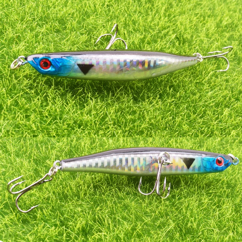 Cebo Wobbler flotante de 90mm y 8g, señuelo de pesca con lápiz Topwater, superficie doblada, aparejos de pesca teñidos, cebos duros artificiales japoneses, 1 Uds.