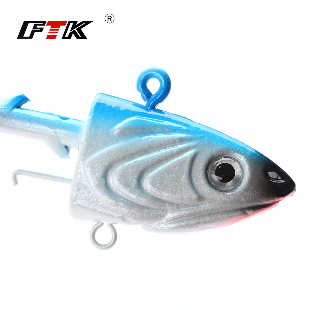 FTK-anzuelo de pesca con cabeza de anzuelo, 2 uds., 40g, 55g, 80g, anzuelo de Jigging para señuelo de sábalo suave, cebo de mar, aparejos de pesca - imagen 4