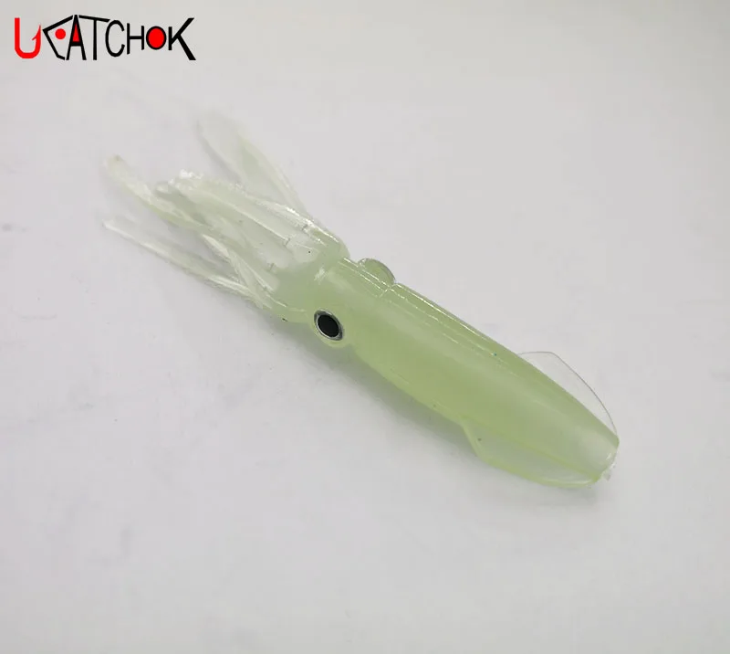 Señuelo de pesca de sílice, cebo artificial luminoso de imitación de pulpo falso, 11cm y 8g, 10 unidades - imagen 3