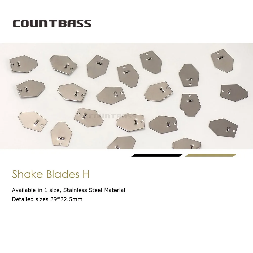 COUNTBASS 50 Uds hoja de plantilla de natación, hoja de Chatterbait de acero inoxidable, plantillas de vibración DIY, señuelo de plantilla de pesca oscilante de fundición - imagen 2
