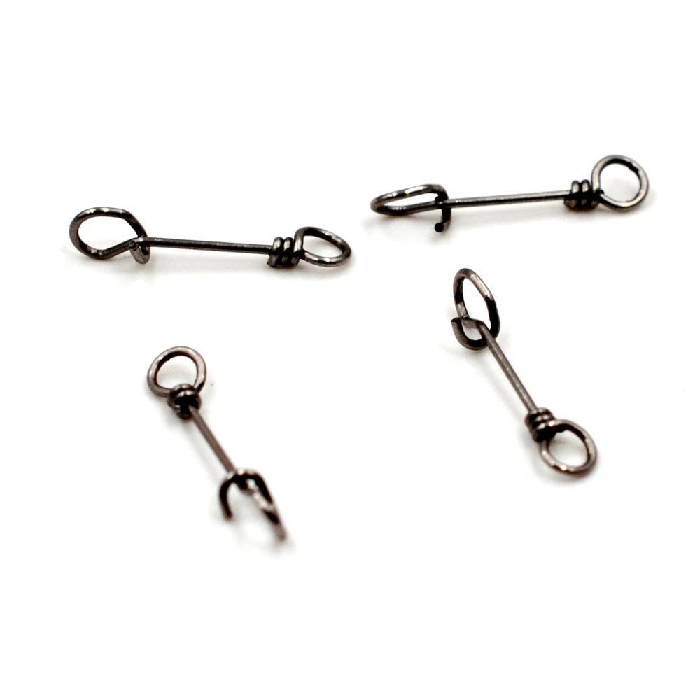 MNFT Clip de conexión rápida de acero inoxidable, enganche de resorte giratorio de pesca, abrazadera, hebilla, conector, accesorio de aparejos, 50 Uds. - imagen 5