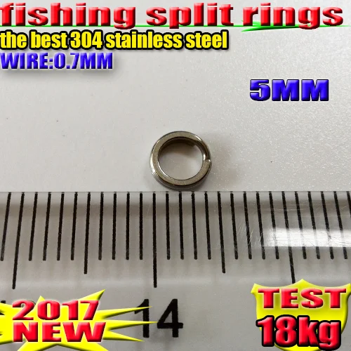 Anillos divididos de pesca, accesorios de pesca de 4,5 MM-17,2 MM, cantidad: 100 unids/lote, acero inoxidable 304 de alta calidad, ¡elige el tamaño!