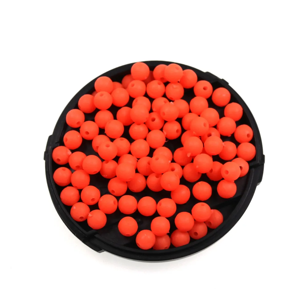 Cuentas luminosas suaves para pesca, anzuelos triples, anzuelos de huevo, atado de moscas, plantilla de hielo Sabiki, Accesorio luminoso, naranja, rojo y verde, 100 unidades - imagen 5