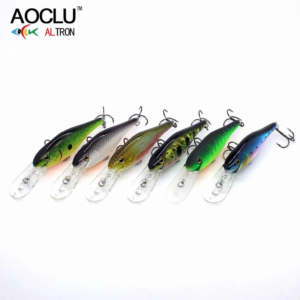 AOCLU pececillo flotante 70mm 8,8g cebo duro manivela Deep Diver profundidad 1,5-3,3 m señuelo de pesca VMC gancho aparejos calidad