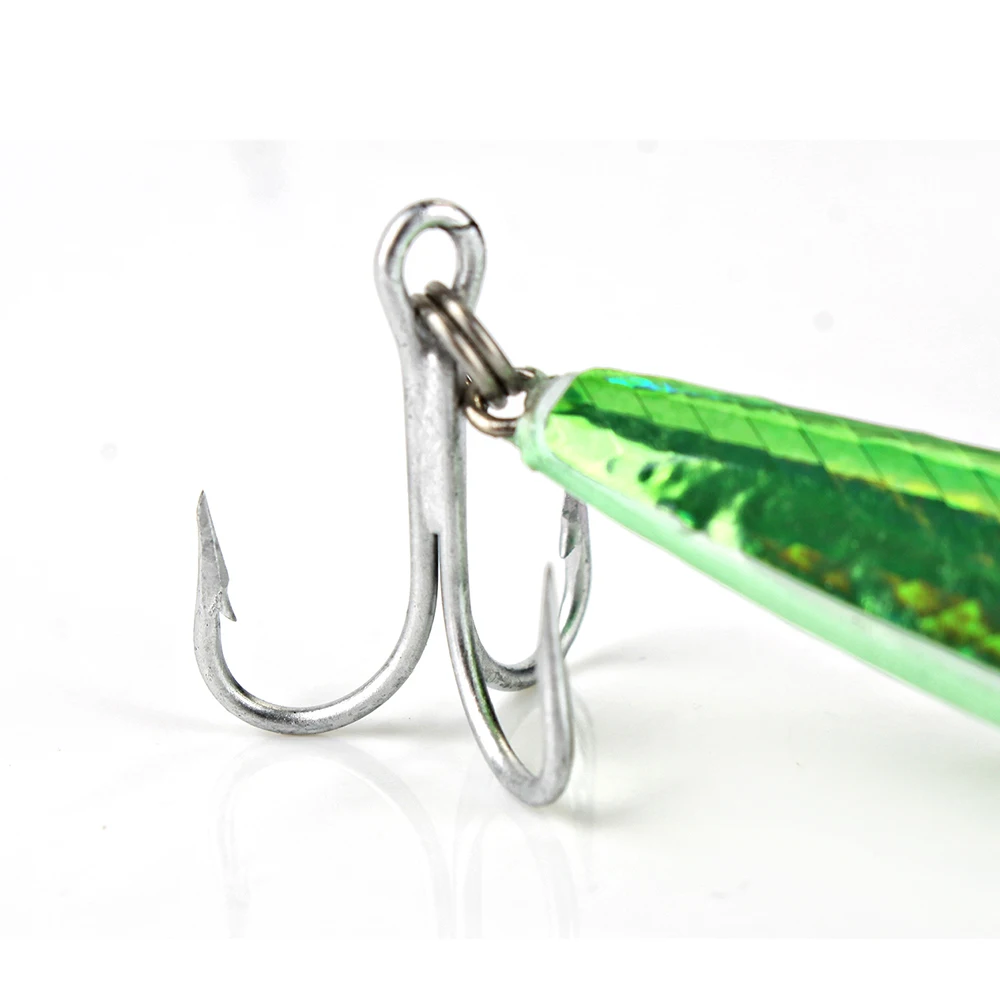 FISH KING-señuelo de plantilla de Metal con anzuelo de acero inoxidable, cebo Artificial duro con ojo 3D, aparejos de Pesca de mar, 40G - imagen 4