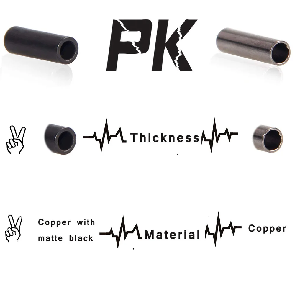 Manguito de engarce para sedal de pesca, accesorios de engarce de 500mm-1,4mm, color negro mate, 2,5 unids/caja - imagen 3