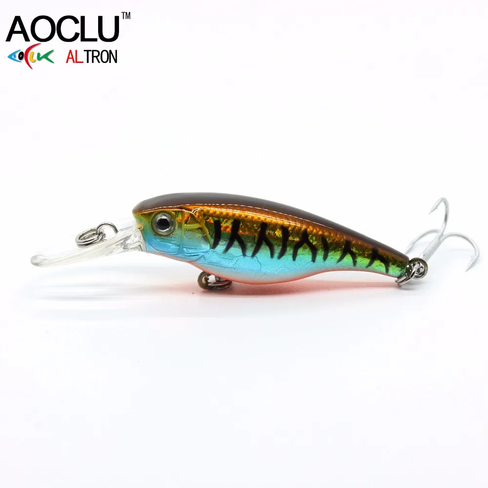 AOCLU flotante Wobbler Jerkbait 40mm 2,5g buceo 0,8 m de profundidad pequeño Minnow Shad manivela señuelo lubina trucha caballa barco pesca costera